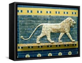 Lion Representing Ishtar, from Babylon, 625-539 BC (Enamelled Bricks)-null-Framed Stretched Canvas