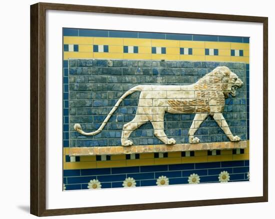 Lion Representing Ishtar, from Babylon, 625-539 BC (Enamelled Bricks)-null-Framed Giclee Print