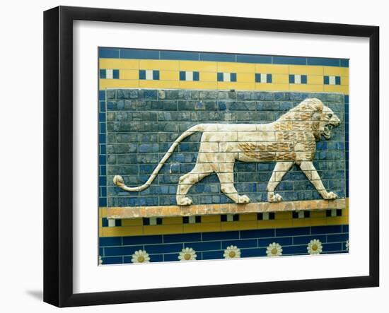 Lion Representing Ishtar, from Babylon, 625-539 BC (Enamelled Bricks)-null-Framed Giclee Print
