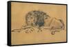 Lion Resting, Turned to the Left, C1650-Rembrandt van Rijn-Framed Stretched Canvas