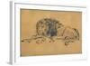 Lion Resting, Turned to the Left, C1650-Rembrandt van Rijn-Framed Giclee Print