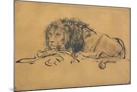 Lion Resting, Turned to the Left, C1650-Rembrandt van Rijn-Mounted Giclee Print