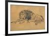 Lion Resting, Turned to the Left, C1650-Rembrandt van Rijn-Framed Giclee Print