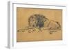 Lion Resting, Turned to the Left, C1650-Rembrandt van Rijn-Framed Giclee Print