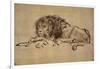 Lion Resting, Turned to the Left-Rembrandt van Rijn-Framed Giclee Print