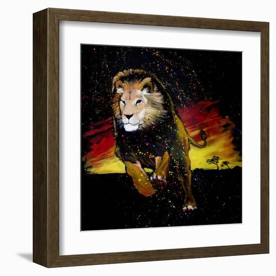 Lion Running-null-Framed Art Print