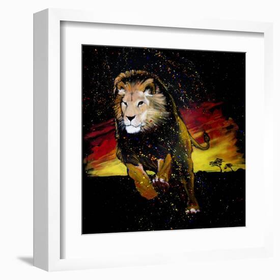 Lion Running-null-Framed Art Print