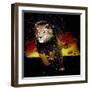 Lion Running-null-Framed Art Print