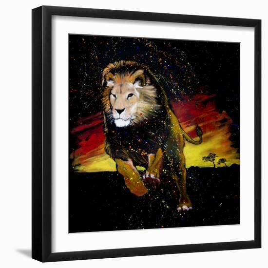 Lion Running-null-Framed Art Print