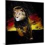 Lion Running-null-Mounted Art Print