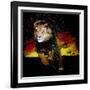 Lion Running-null-Framed Art Print