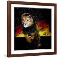 Lion Running-null-Framed Art Print