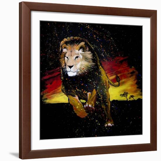 Lion Running-null-Framed Art Print