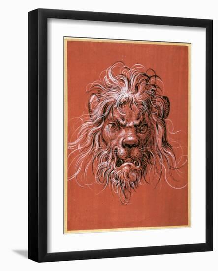 Lion's Head-Jost Amman-Framed Giclee Print