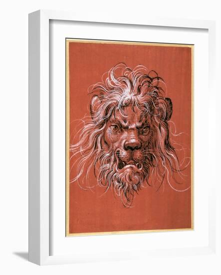 Lion's Head-Jost Amman-Framed Giclee Print