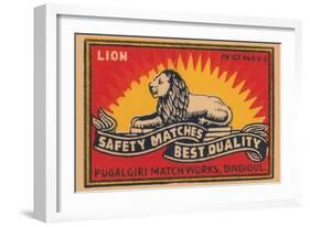 Lion Safety Matches Best Quality-null-Framed Art Print