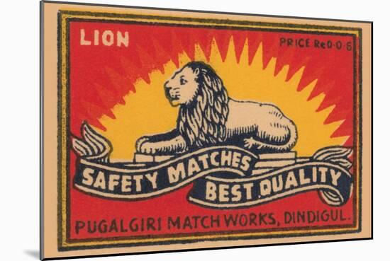 Lion Safety Matches Best Quality-null-Mounted Art Print