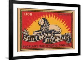 Lion Safety Matches Best Quality-null-Framed Art Print