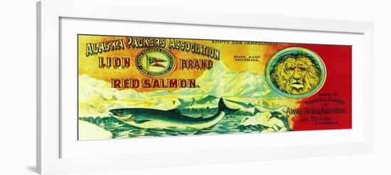 Lion Salmon Can Label - Wrangell, AK-Lantern Press-Framed Art Print