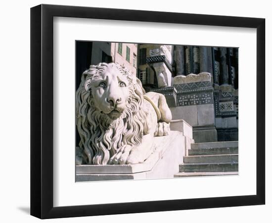 Lion, San Lorenzo Cathedral, Genoa (Genova), Liguria, Italy-Bruno Morandi-Framed Photographic Print