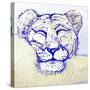 Lion Sleeping-Lisa Katharina-Stretched Canvas