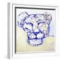 Lion Sleeping-Lisa Katharina-Framed Giclee Print