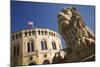 Lion Statue and Stortinget in Oslo-Jon Hicks-Mounted Photographic Print