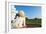 Lion Statue and Temple on Bagan Plain, Bagan (Pagan), Myanmar (Burma), Asia-Christian Kober-Framed Photographic Print