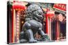 Lion Statue at Wong Tai Sin Temple, Wong Tai Sin, Kowloon, Hong Kong, China, Asia-Ian Trower-Stretched Canvas