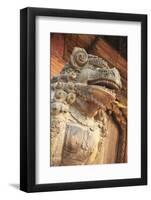 Lion Statue, Durbar Square, Patan, UNESCO World Heritage Site, Kathmandu, Nepal, Asia-Ian Trower-Framed Photographic Print