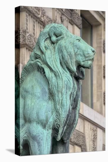 Lion Statue Of The Lions Gate Of The Louvre-Cora Niele-Stretched Canvas