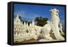 Lion Statue, Paya Settawya Temple, Mingun, Sagaing, Myanmar (Burma), Asia-Tuul-Framed Stretched Canvas