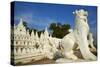 Lion Statue, Paya Settawya Temple, Mingun, Sagaing, Myanmar (Burma), Asia-Tuul-Stretched Canvas