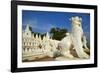 Lion Statue, Paya Settawya Temple, Mingun, Sagaing, Myanmar (Burma), Asia-Tuul-Framed Photographic Print