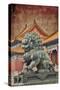 Lion Statue Standing Guard Forbidden City, Beijing, China-Darrell Gulin-Stretched Canvas