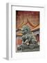 Lion Statue Standing Guard Forbidden City, Beijing, China-Darrell Gulin-Framed Photographic Print