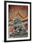 Lion Statue Standing Guard Forbidden City, Beijing, China-Darrell Gulin-Framed Premium Photographic Print