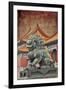 Lion Statue Standing Guard Forbidden City, Beijing, China-Darrell Gulin-Framed Photographic Print