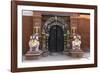 Lion Statues Outside a Gate at the Taleju Temple, Durbar Square, Kathmandu, Nepal, Asia-John Woodworth-Framed Photographic Print