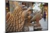 Lion Statues Outside Gorakhnath Temple at Pashupatinath Temple-Ian Trower-Mounted Photographic Print