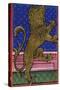 Lion, Symbol of the City of Brescia, Miniature from the Book of Privileges Manuscript-null-Stretched Canvas