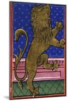 Lion, Symbol of the City of Brescia, Miniature from the Book of Privileges Manuscript-null-Mounted Giclee Print