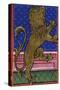 Lion, Symbol of the City of Brescia, Miniature from the Book of Privileges Manuscript-null-Stretched Canvas