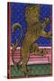 Lion, Symbol of the City of Brescia, Miniature from the Book of Privileges Manuscript-null-Stretched Canvas