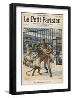 Lion-Tamer is Mauled Though Not Fatally During a Performance at the Paris Hippodrome-Meaulle-Framed Art Print