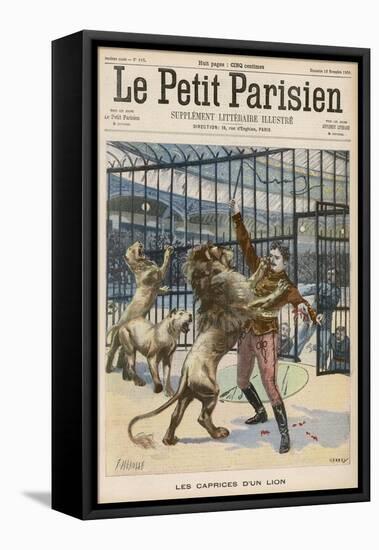 Lion-Tamer is Mauled Though Not Fatally During a Performance at the Paris Hippodrome-Meaulle-Framed Stretched Canvas