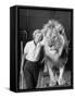 Lion Tamer Judy Allen, Standing Beside Her Beloved Lion Friend-Loomis Dean-Framed Stretched Canvas