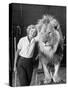 Lion Tamer Judy Allen, Standing Beside Her Beloved Lion Friend-Loomis Dean-Stretched Canvas