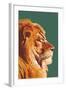 Lion Up Close-Lantern Press-Framed Art Print