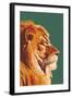 Lion Up Close-Lantern Press-Framed Art Print